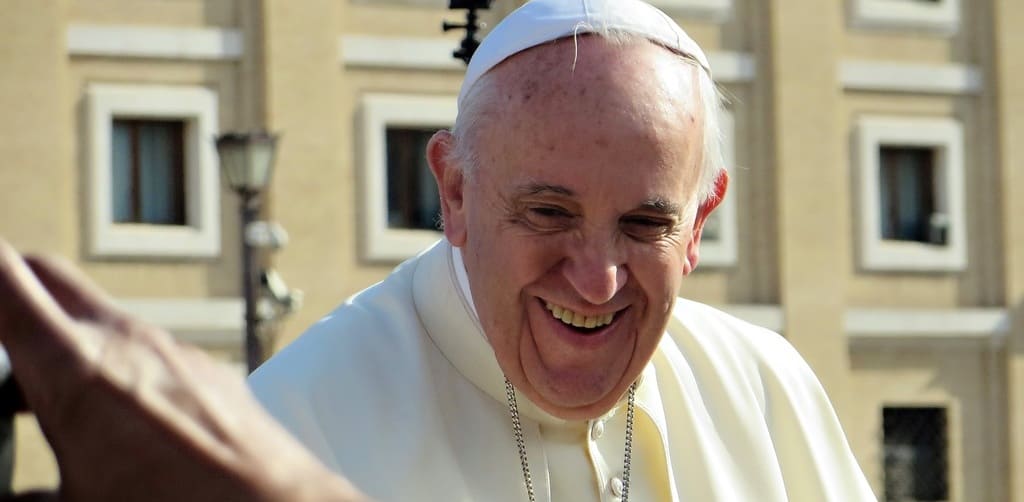 Imagen del rostro del actual papa Francisco durante una de sus audiencias en el Vaticano.