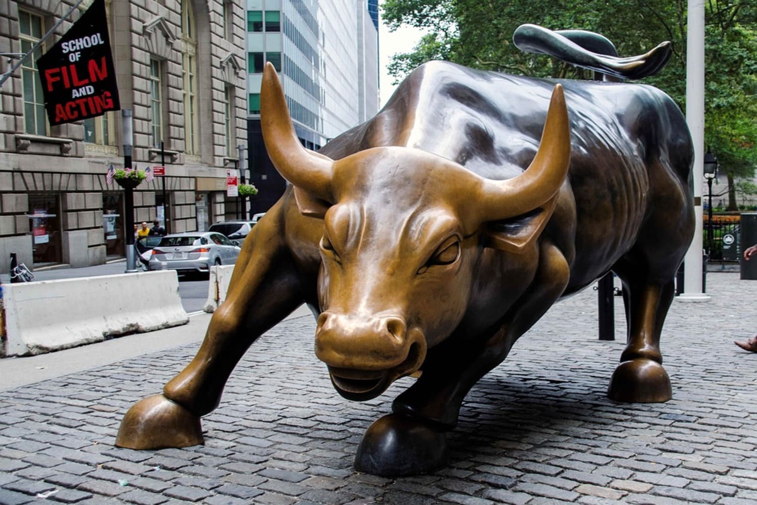 El famoso toro de Wall Street en Manhattan en Nueva York