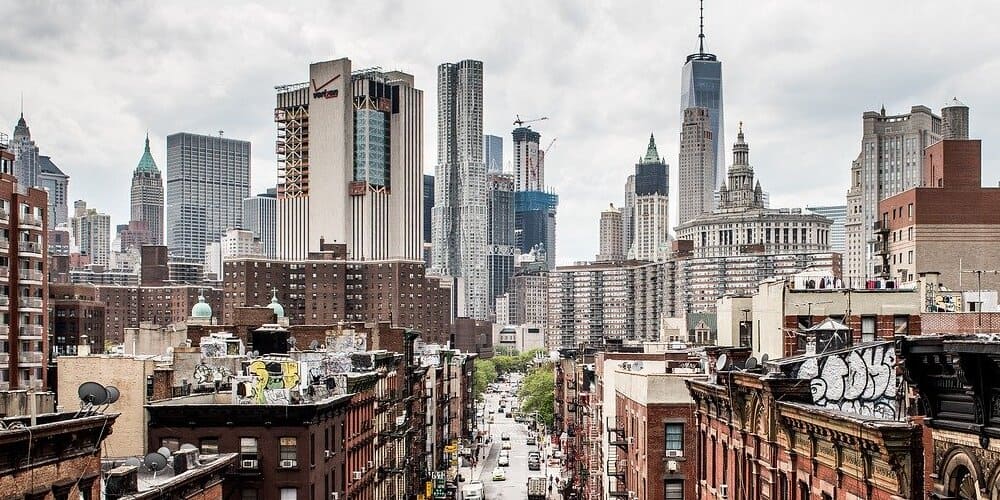 Edificios de la ciudad de Nueva York desde lo alto