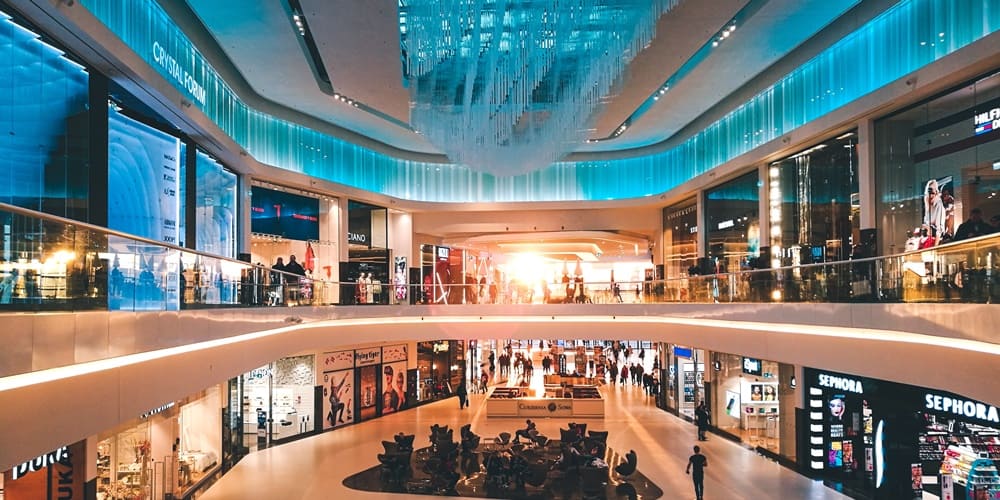 Panorámica del centro comercial en Nueva Jersey