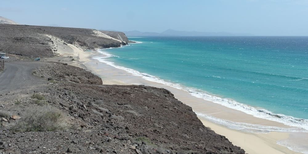 La famosa playa El Matorral en Fuerteventura