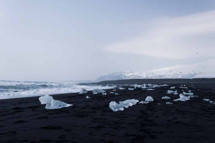 Lugar que ver si o sí en el sur de Islandia, playa de diamantes.